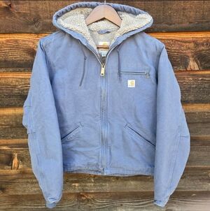Carhartt Hooded Detroit Style Sierra Active Jacket Rare Patriot Blue Small